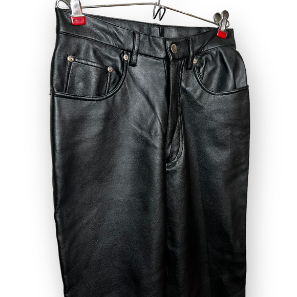 BB Dakota Vintage 90's Junior's Black Faux Leather High Waist Pants Size 5/6 - Picture 4 of 12